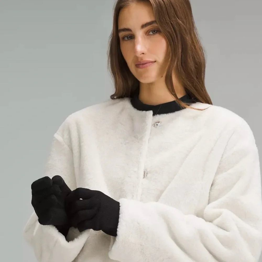 Lululemon Warm Revelation Gloves Black XL Merino Wool Blend
